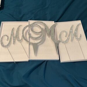 Silver Rhinestone Cake Topper